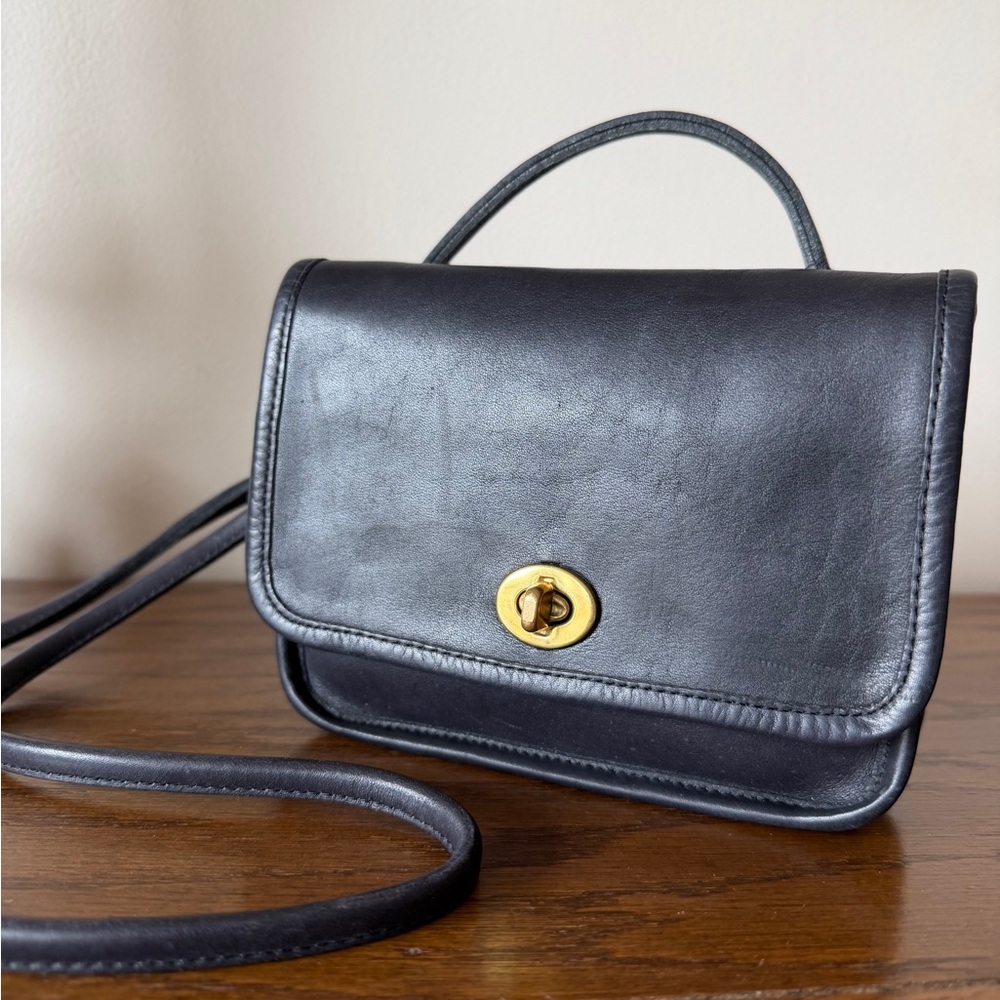 Vintage Coach Mini Pouch Made in NYC Navy 80s